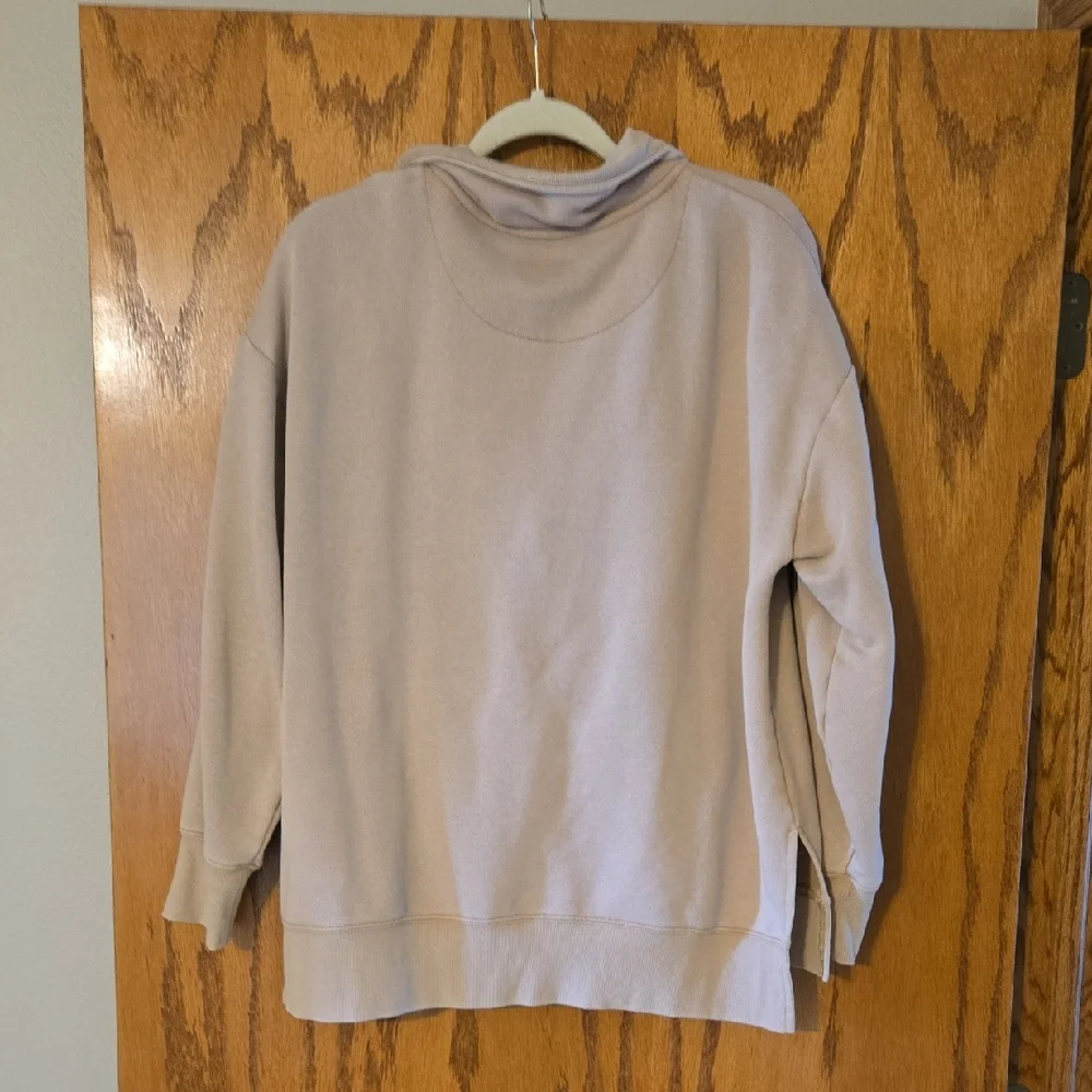 Pink Rose Beige Quarter-Zip Sweatshirt - Picture 6 of 6
